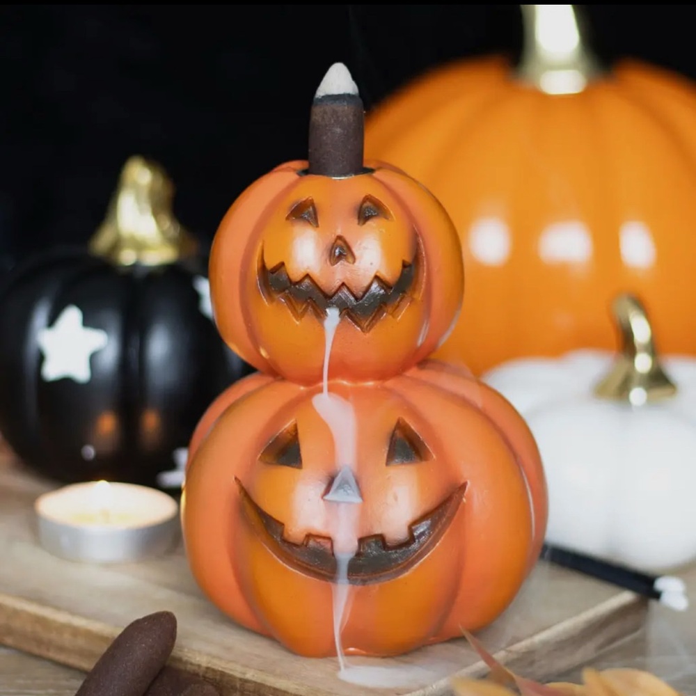 Halloween Pumpkin Candle Set - Orange and Black